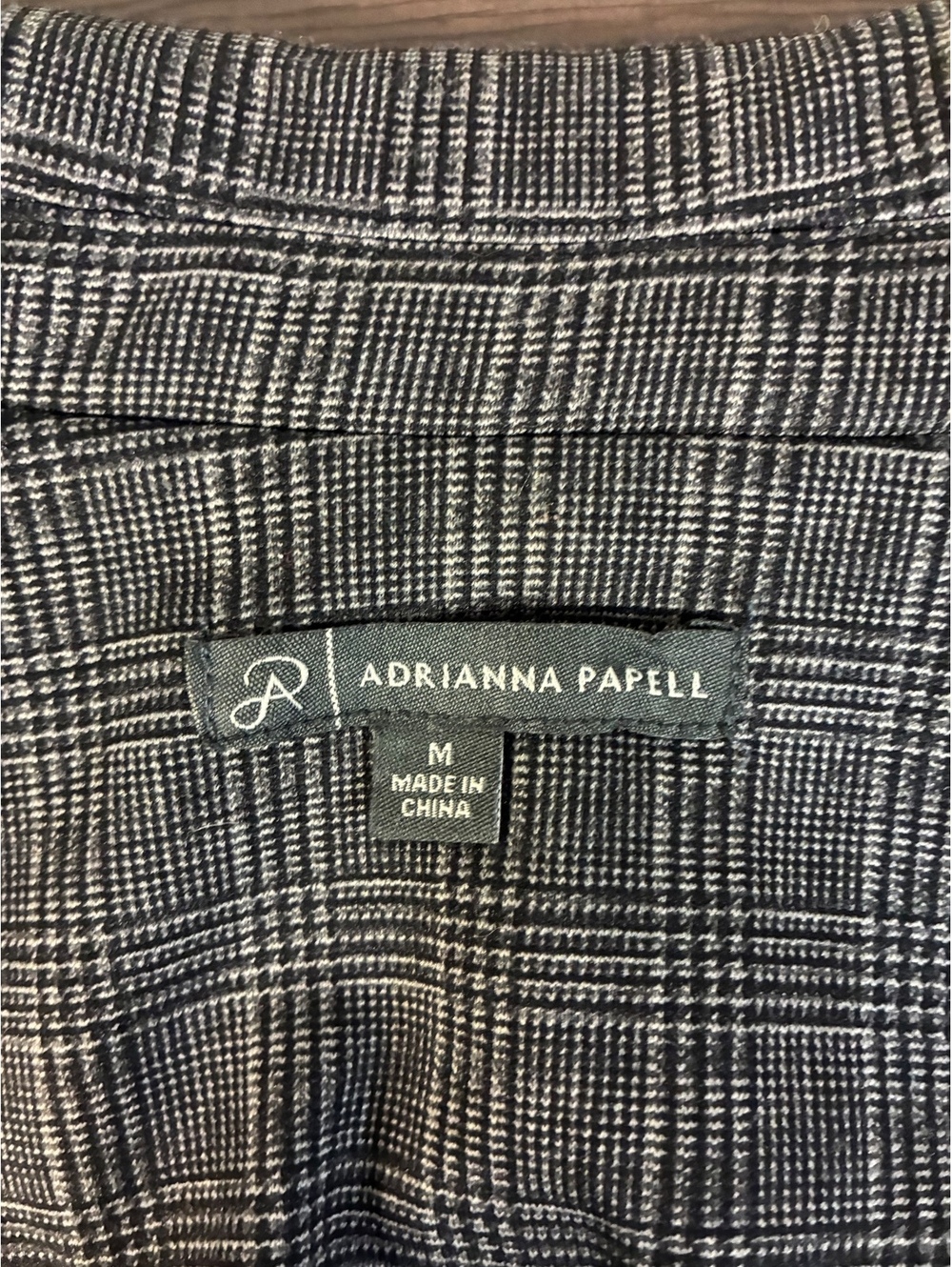 Adrianna Papell Women’s Medium Plaid Longline Blazer M Gray Office Siren - Picture 3 of 14